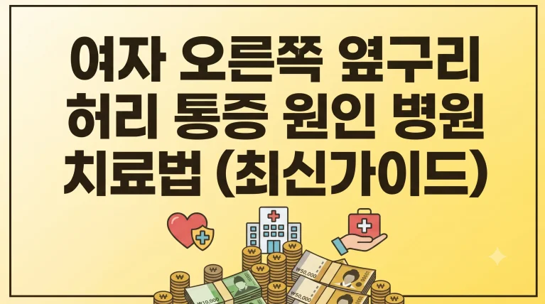 여자 오른쪽 옆구리 허리 통증 원인 병원 치료법