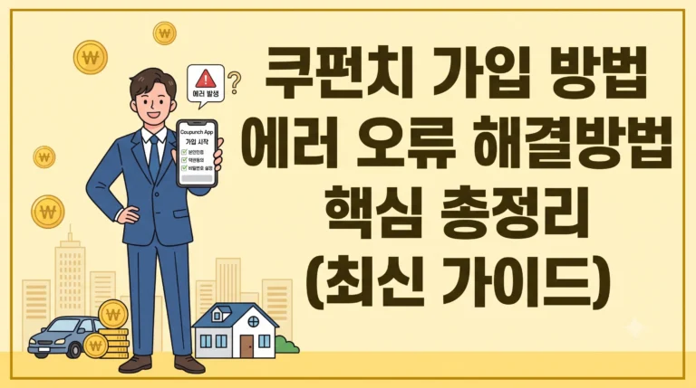 쿠펀치 가입 방법 에러 오류 해결방법(최신 가이드) 4 쿠펀치 가입 방법 에러 오류 해결방법