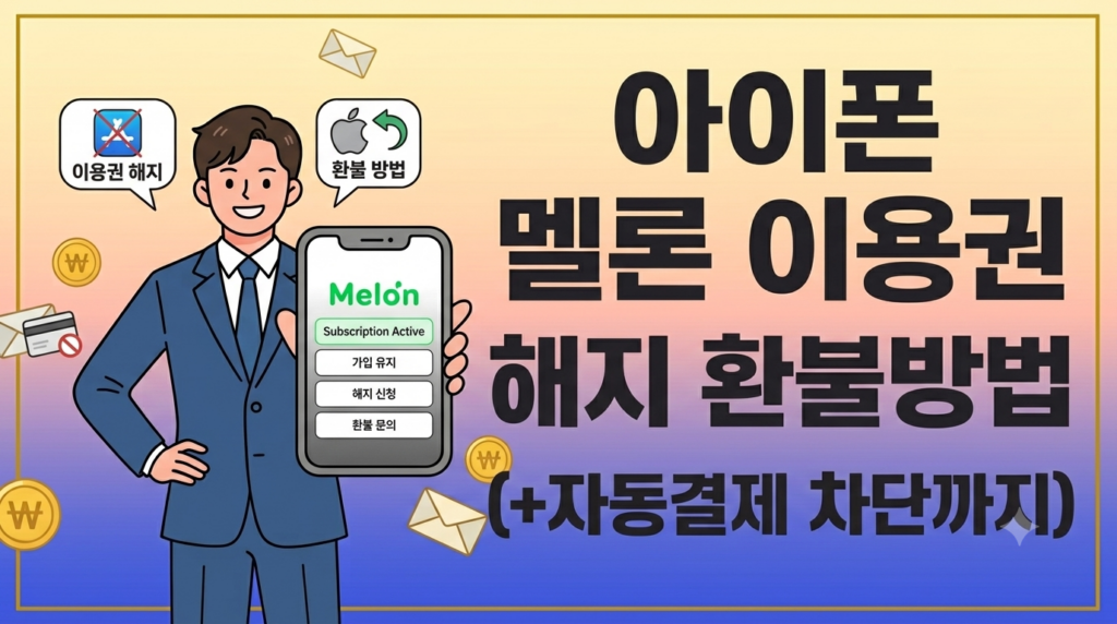 아이폰 멜론 이용권 해지 환불방법(+자동결제 차단까지) 1 아이폰 멜론 이용권 해지 환불방법