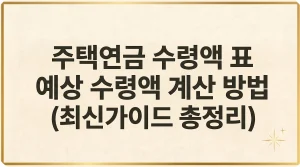 3억 5억 주택연금 수령액 조회 표 수령기간 시기 방법 최신가이드 4 주택연금 수령액 표 계산 방법