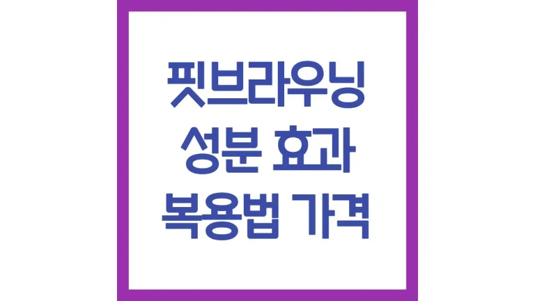 핏브라우닝 성분 효과 복용법 가격 섭취방법 복용시간 최신가이드