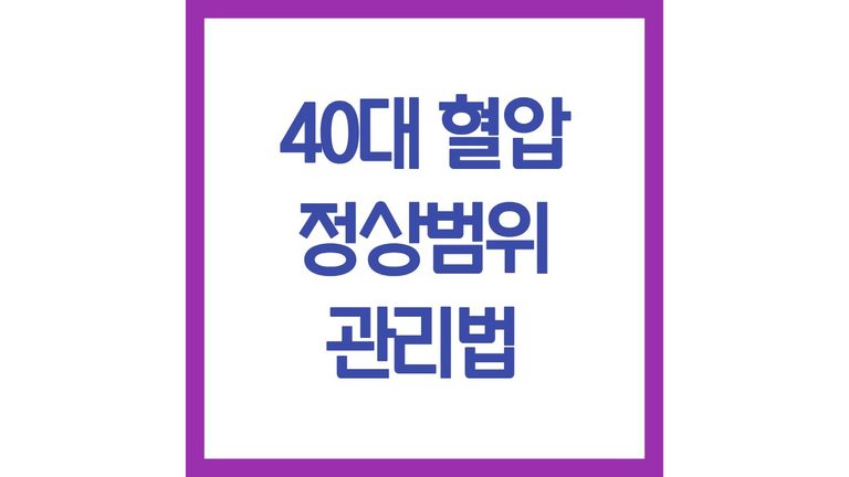 40대 혈압 정상범위 정상수치 관리법 주의사항 좋은 음식 총정리