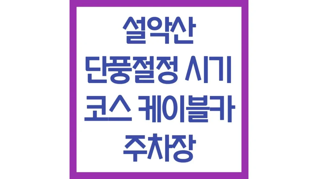 설악산 단풍 절정 시기 코스 실시간 케이블카 주차 명소 주차장 최신가이드 1 깔끔 2 3