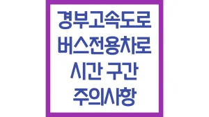 경부고속도로 버스전용차로 시간 구간 단속 주말 평일 주의사항 2 경부고속도로 버스전용차로 시간 구간 단속 주말 평일 주의사항