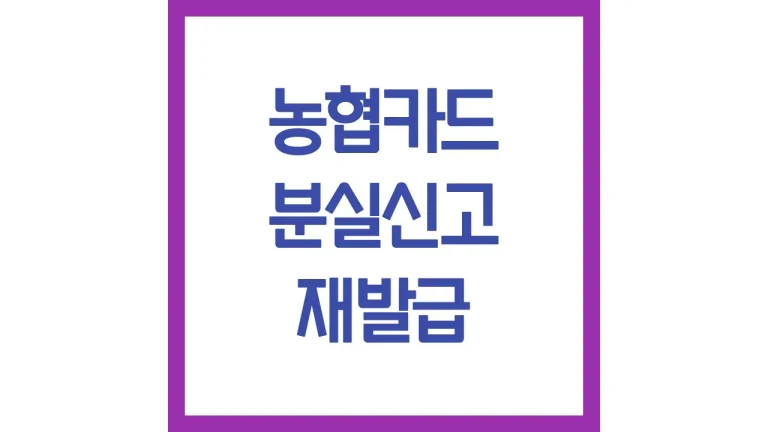 농협카드 분실신고 고객센터 앱 전화번호 재발급 하는 최신가이드